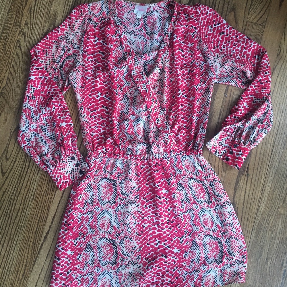 Parker pink snakeskin print dress, size XSmall